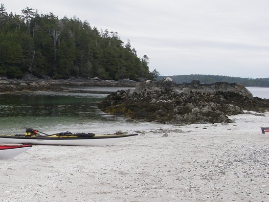 kayaking Vancouver Island Broken Group Islands beach landing